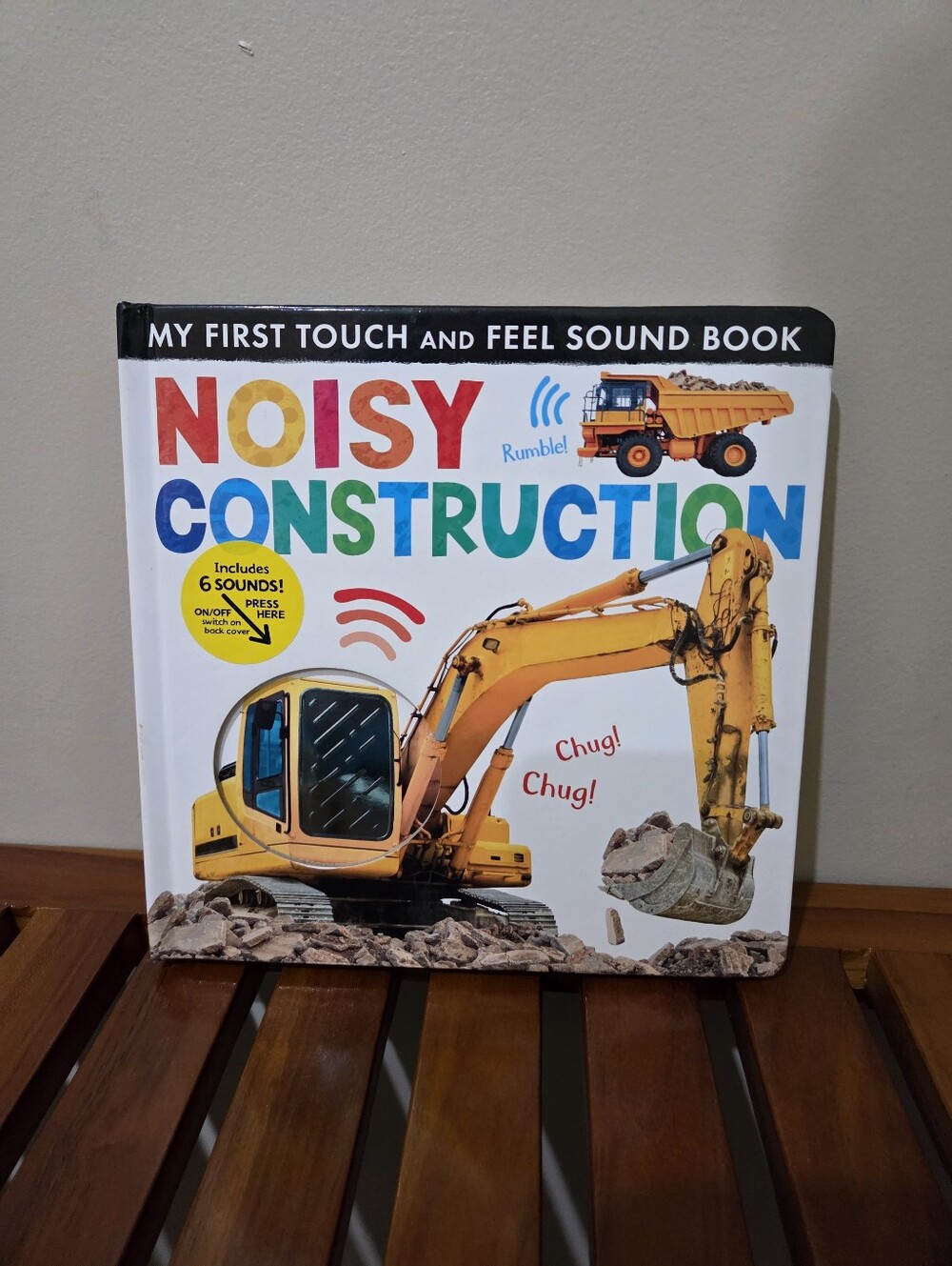 Noisy Construction Touch & Feel Sound Book - Yellow/Blue NEW